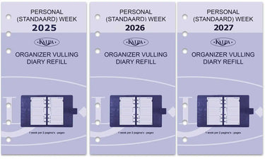 6317-25-26-27 170 x 95 mm Personal Planner Organizer Refills Weekly Complete Set NL EN 2025 2026 2027